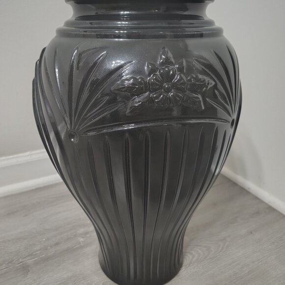 Other - Vintage Anchor Hocking Cambridge Large 16" Black Glass Vase